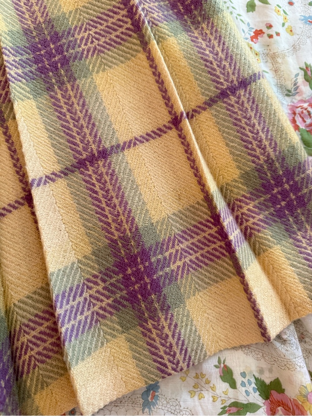 Vintage 1950s Plaid Pleated Midi Skirt Small - Picture 14 of 14